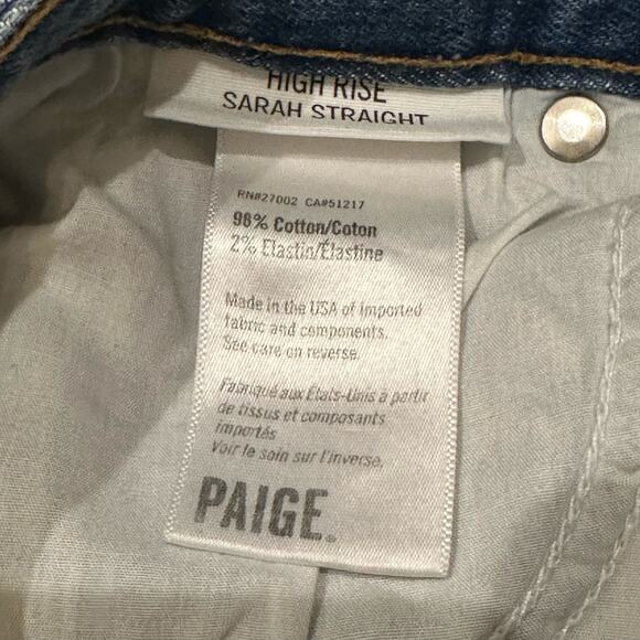 Paige Highrise Sarah Straight Vintage Fray 26 - Picture 7 of 9